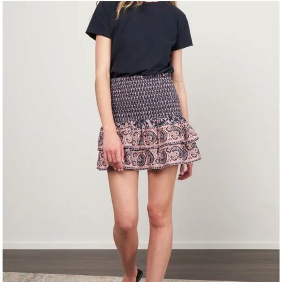 Sea New York Jasper Border Tiered Ruffle Smocked Mini Skirt Medium $225 - Picture 1 of 8